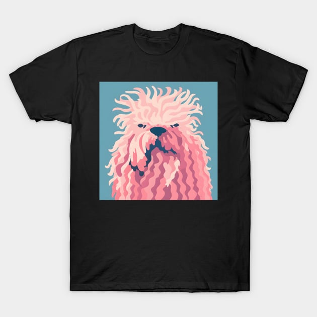 70s Puli Vibes: Pastel Pup Parade T-Shirt by NatashaCuteShop